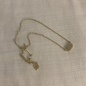 Kendra Scott Gold Pendant Necklace with White Gem